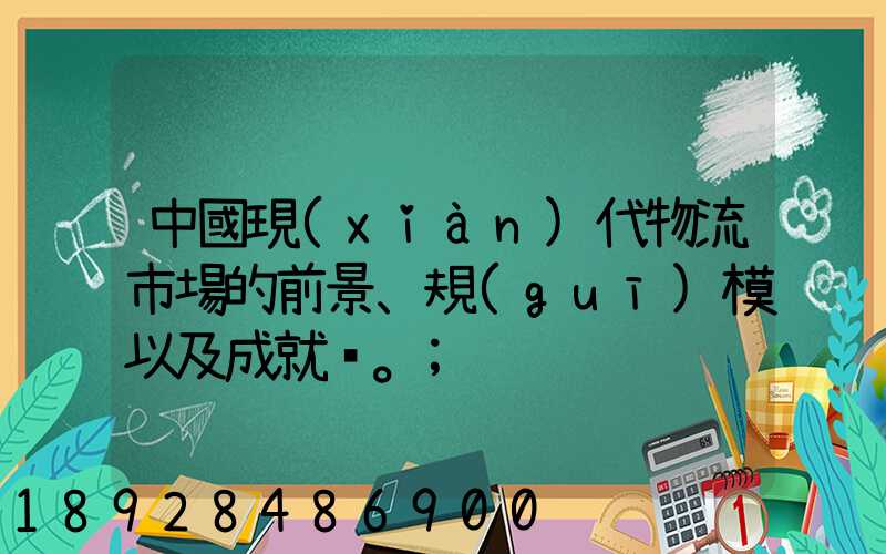 中國現(xiàn)代物流市場的前景、規(guī)模以及成就。